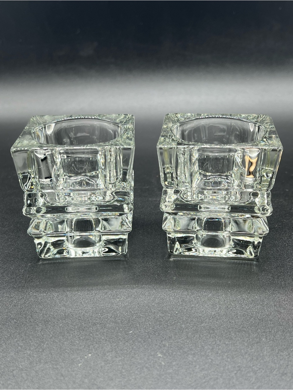 Vintage Avon Reversible Glass Candle Holders Set of 2 Taper & Votive Chic Décor